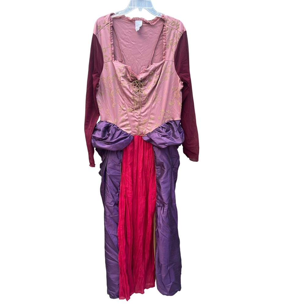 Bohemian Pink and Purple Lace-Up Maxi Dress